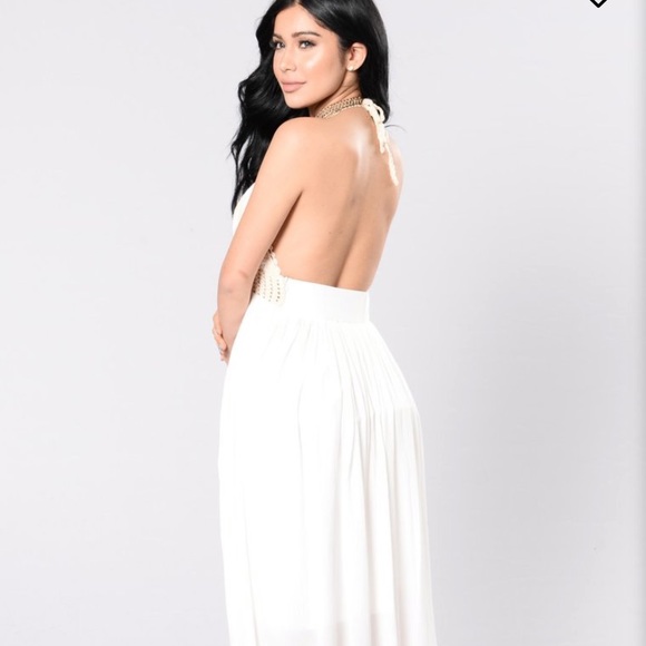 Ancient Ruin Maxi Dress- Off White - Picture 2 of 2